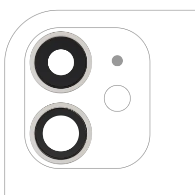 Back Camera Lens With Bracket & Bezel For iPhone 11 (2 Piece Set) (Aftermarket Plus) (White)