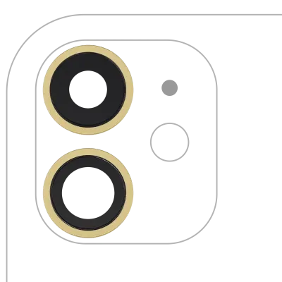 Back Camera Lens With Bracket & Bezel For iPhone 11 (2 Piece Set) (Aftermarket Plus) (Yellow)