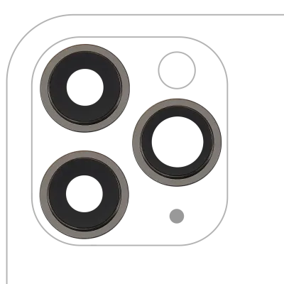 Back Camera Lens With Bracket & Bezel For iPhone 11 Pro / Pro Max (3 Piece Set) (Aftermarket Plus) (Black)