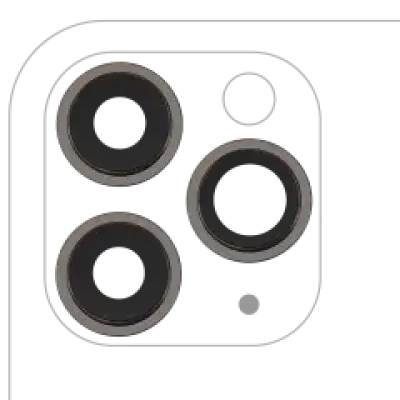 Скло камери з кріпленням і рамкою для iPhone 11 Pro / Pro Max (комплект 3 шт) (Aftermarket Plus) (чорний)