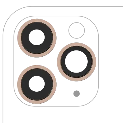 Back Camera Lens With Bracket & Bezel For iPhone 11 Pro / Pro Max (3 Piece Set) (Aftermarket Plus) (Gold)