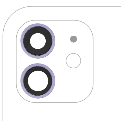 Back Camera Lens With Bracket & Bezel For iPhone 12 / 12 Mini (Aftermarket Plus) (Purple)