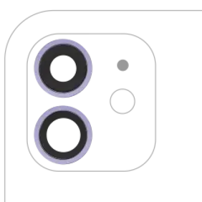 Скло камери з кріпленням і рамкою для iPhone 12 / 12 Mini (Aftermarket Plus) (фіолетовий)