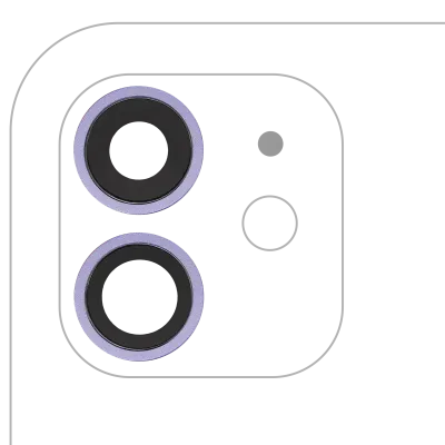 Back Camera Lens With Bracket & Bezel For iPhone 12 / 12 Mini (Real Sapphire) (Premium) (Purple)