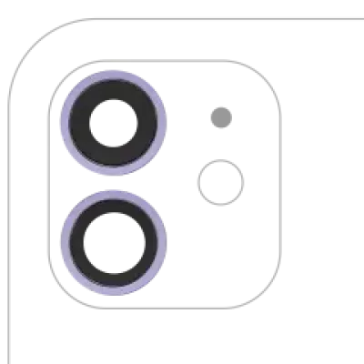 Скло камери з кріпленням і рамкою для iPhone 12 / 12 Mini (Real Sapphire) (Premium) (фіолетовий)