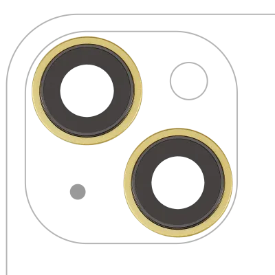 Back Camera Lens With Bracket & Bezel For iPhone 14 / 14 Plus (2 Piece Set) (Premium) (Yellow)