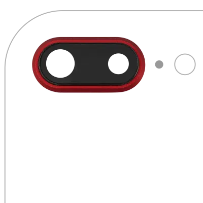 Back Camera Lens With Bracket & Bezel For iPhone 8 Plus (Aftermarket Plus) (Red) (10 Pack)