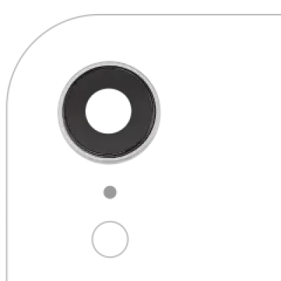 Скло камери з кріпленням і рамкою для iPhone XR (Real Sapphire) (Premium) (білий) (10 шт)