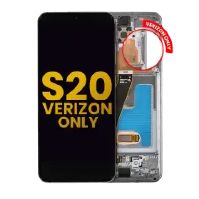 Дисплейний модуль (OLED) з рамкою для Samsung Galaxy S20 5G (Verizon 5G UW Frame Only) (Refurbished) (Cosmic Black)