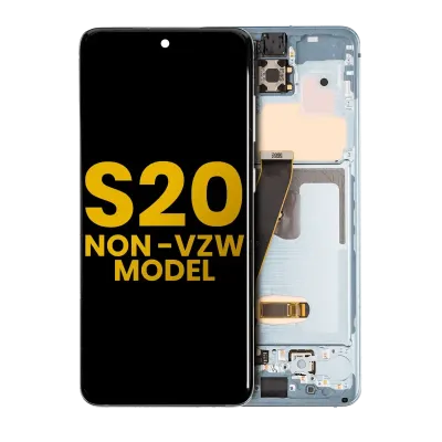 Дисплейний модуль (OLED) з рамкою для Samsung Galaxy S20 4G / 5G (Non-Verizon 5G UW Frame) (Refurbished) (Cloud Blue)