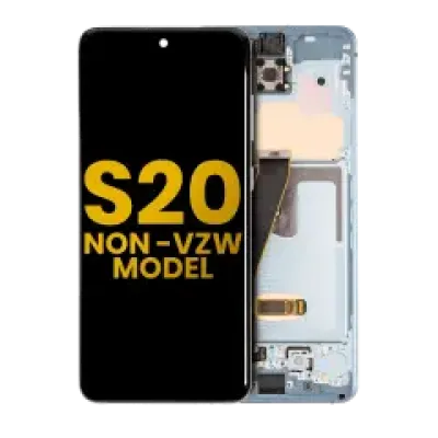 Дисплейний модуль (OLED) з рамкою для Samsung Galaxy S20 4G / 5G (Non-Verizon 5G UW Frame) (Refurbished) (Cloud Blue)
