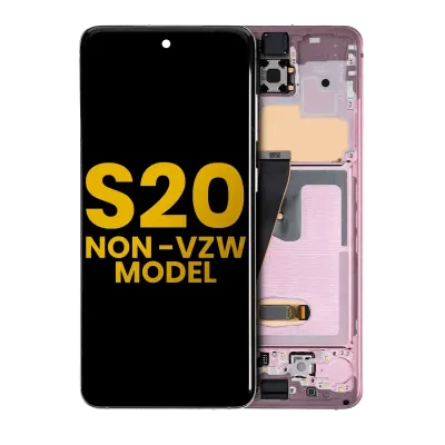 OLED Assembly With Frame For Samsung Galaxy S20 5G (Non-Verizon 5G UW Frame) (Refurbished) (Cloud Pink)