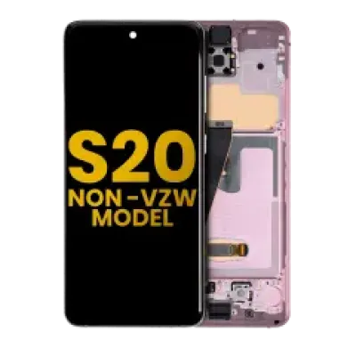 Дисплейний модуль (OLED) з рамкою для Samsung Galaxy S20 5G (Non-Verizon 5G UW Frame) (Refurbished) (Cloud Pink)