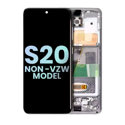 Дисплейний модуль (OLED) з рамкою для Samsung Galaxy S20 5G (Non-Verizon 5G UW Frame) (Service Pack) (Cloud White)