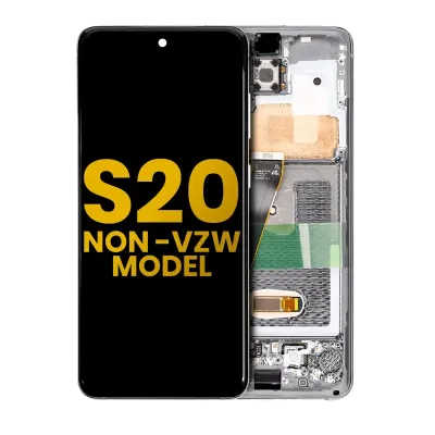 OLED Assembly With Frame For Samsung Galaxy S20 5G (Non-Verizon 5G UW Frame) (Refurbished) (Cloud White)