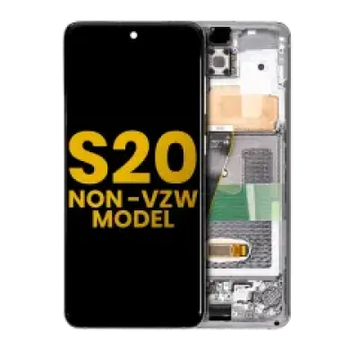 Дисплейний модуль (OLED) з рамкою для Samsung Galaxy S20 5G (Non-Verizon 5G UW Frame) (Refurbished) (Cloud White)