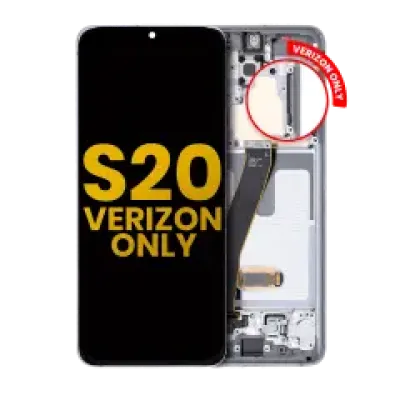 Дисплейний модуль (OLED) з рамкою для Samsung Galaxy S20 5G (Verizon 5G UW Frame Only) (Refurbished) (Cloud White)