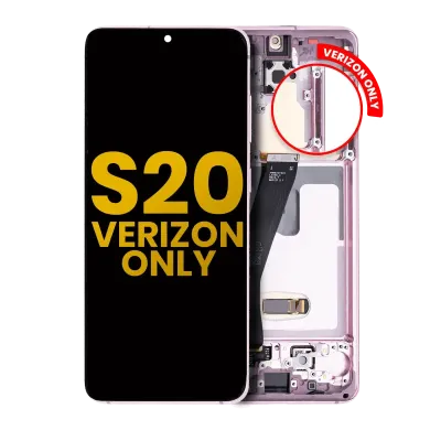 OLED Assembly With Frame For Samsung Galaxy S20 5G (Verizon 5G UW Frame Only) (Refurbished) (Cloud Pink)