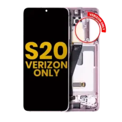 Дисплейний модуль (OLED) з рамкою для Samsung Galaxy S20 5G (Verizon 5G UW Frame Only) (Refurbished) (Cloud Pink)