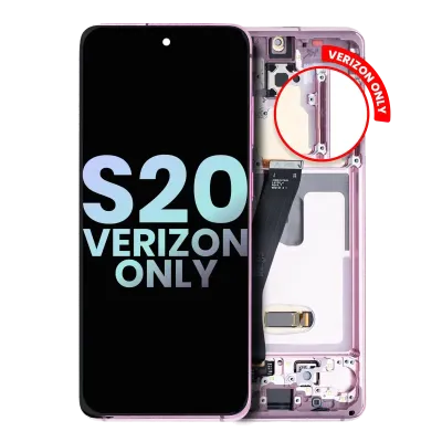 OLED Assembly With Frame For Samsung Galaxy S20 5G (Verizon 5G UW Frame Only) (Service Pack) (Cloud Pink)