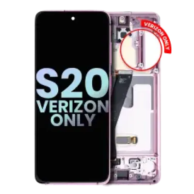 Дисплейний модуль (OLED) з рамкою для Samsung Galaxy S20 5G (Verizon 5G UW Frame Only) (Service Pack) (Cloud Pink)