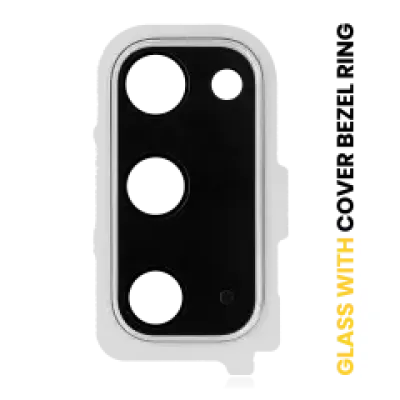 Скло камери з рамкою для Samsung Galaxy S20 / S20 5G (Cloud White)
