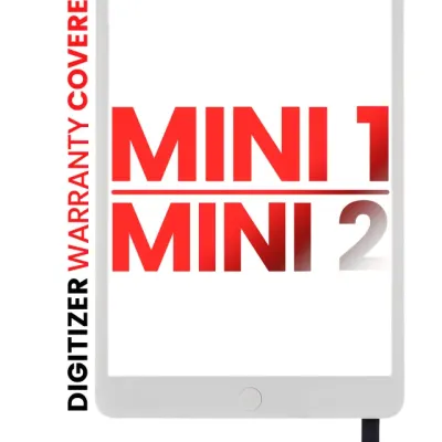 Тачскрін з мікросхемою й кнопкою Home (передмонтована) для iPad Mini 1 / iPad Mini 2 (Aftermarket Pro: XO7) (білий)