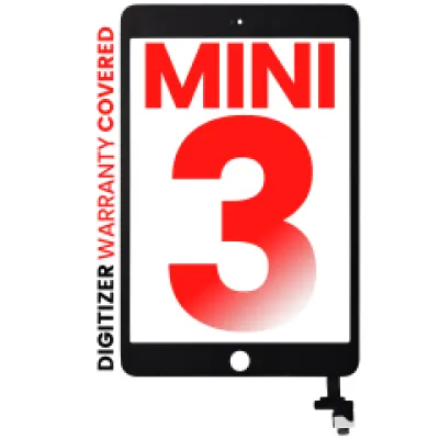 Тачскрін з мікросхемою для iPad Mini 3 (без кнопки Home) (Aftermarket Pro: XO7) (чорний)