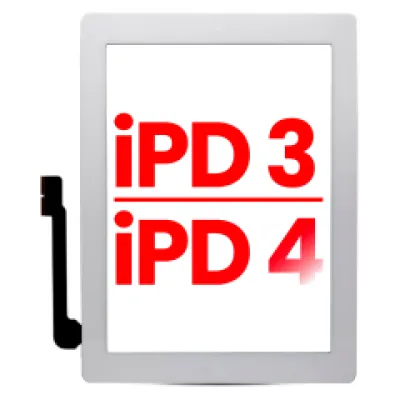 Тачскрін для iPad 3 / iPad 4 (Home Button передустановлена для iPad 3) (Aftermarket Plus) (білий)