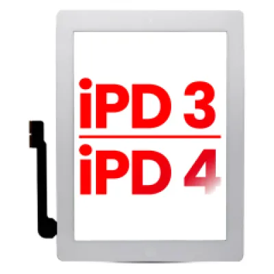 Тачскрін для iPad 3 / iPad 4 (Home Button передустановлена для iPad 4) (Aftermarket Plus) (білий)