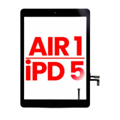 Тачскрін для iPad Air 1 / iPad 5 (2017) (Кнопка Home передвстановлена для iPad Air 1) (Aftermarket Plus) (чорний)