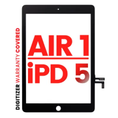 Тачскрін для iPad Air 1 / iPad 5 (2017) (без встановленої кнопки Home) (Aftermarket Pro: XO7) (чорний)