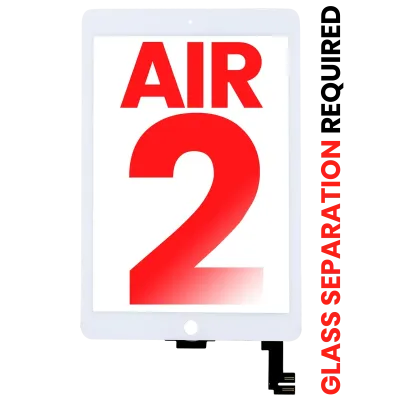Digitizer For iPad Air 2 (OCA Pre-Installed & Glass Separation Required) (Aftermarket Plus) (White)