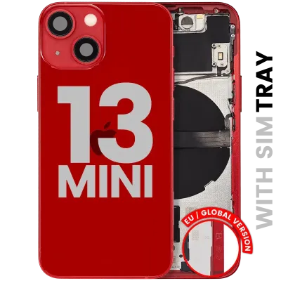 Back Housing W/ Small Parts For iPhone 13 Mini (EU / Global Version) (Used OEM Pull: Grade C) (Red)