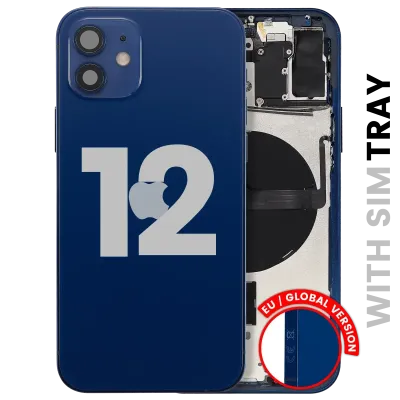 Корпус із дрібними деталями для iPhone 12 (EU / Global Version) (Used OEM Pull: Grade B) (синій)
