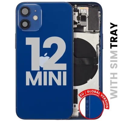 Back Housing W/ Small Parts For iPhone 12 Mini (EU / Global Version) (Used OEM Pull: Grade B) (Blue)