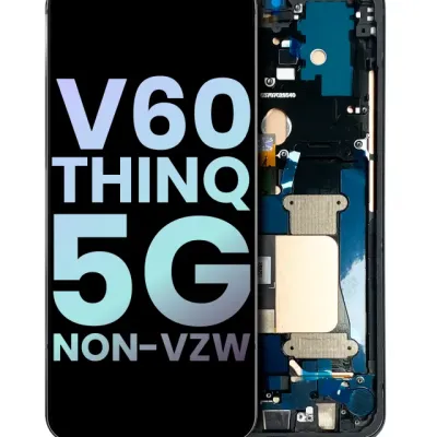Дисплейний модуль (OLED) з рамкою для LG V60 ThinQ 5G (Non-Verizon 5G UW Frame) (Genuine OEM) (чорний)