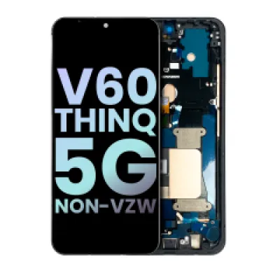 Дисплейний модуль (OLED) з рамкою для LG V60 ThinQ 5G (Non-Verizon 5G UW Frame) (Genuine OEM) (чорний)