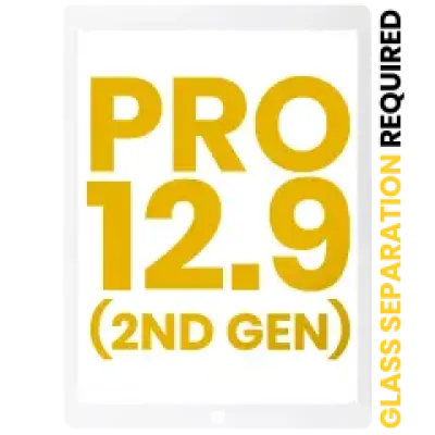 Скло екрана для iPad Pro 12.9" 2-го покоління (2017) (білий) (потрібне розділення скла)