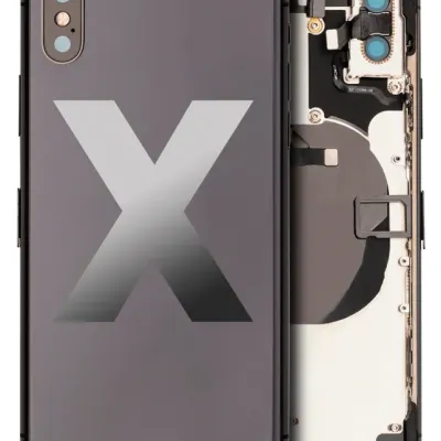 Back Housing W/ Small Components Pre-Installed For iPhone X (Used OEM Pull: Grade A) (Space Gray)