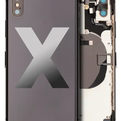Back Housing W/ Small Components Pre-Installed For iPhone X (Used OEM Pull: Grade B) (Space Gray)