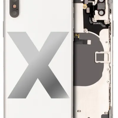 Back Housing W/ Small Components Pre-Installed For iPhone X (Used OEM Pull: Grade B) (Silver)