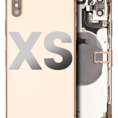 Back Housing W/ Small Components Pre-Installed For iPhone XS (Used OEM Pull: Grade A) (Gold)