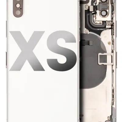Back Housing W/ Small Components Pre-Installed For iPhone XS (Used OEM Pull: Grade B) (Silver)