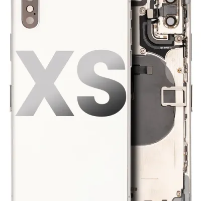 Back Housing W/ Small Components Pre-Installed For iPhone XS (Used OEM Pull: Grade C) (Silver)