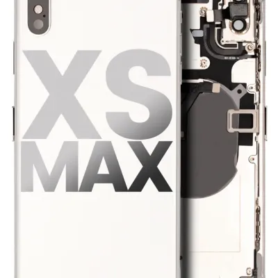 Back Housing W/ Small Components Pre-Installed For iPhone XS Max (Used OEM Pull: Grade B) (Silver)