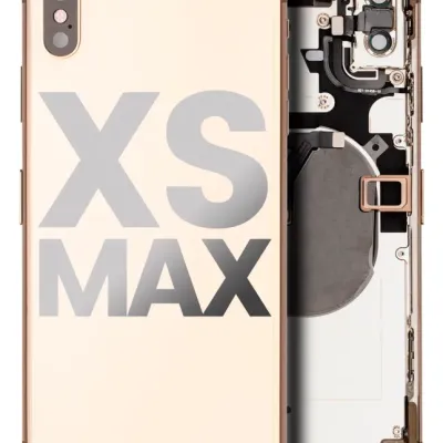 Back Housing W/ Small Components Pre-Installed For iPhone XS Max (Used OEM Pull: Grade B) (Gold)