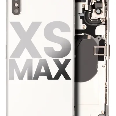 Back Housing W/ Small Components Pre-Installed For iPhone XS Max (Used OEM Pull: Grade C) (Silver)