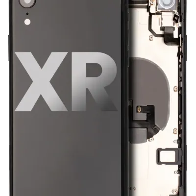 Back Housing W/ Small Components Pre-Installed For iPhone XR (Used OEM Pull: Grade A) (Black)