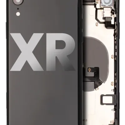 Back Housing W/ Small Components Pre-Installed For iPhone XR (Used OEM Pull: Grade B) (Black)